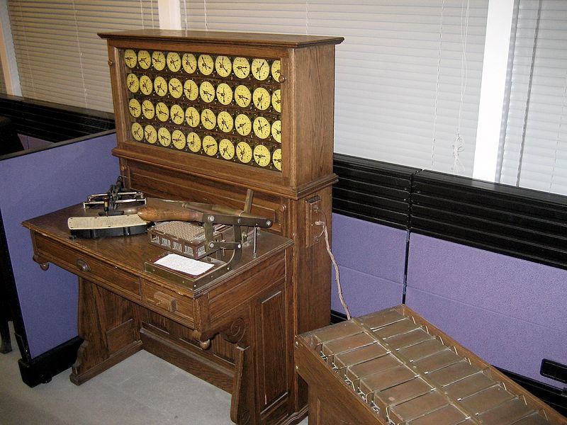 Image Source: https://en.wikipedia.org/wiki/File:HollerithMachine.CHM.jpg Licensed under Creative Commons Attribution 2.0 Generic license