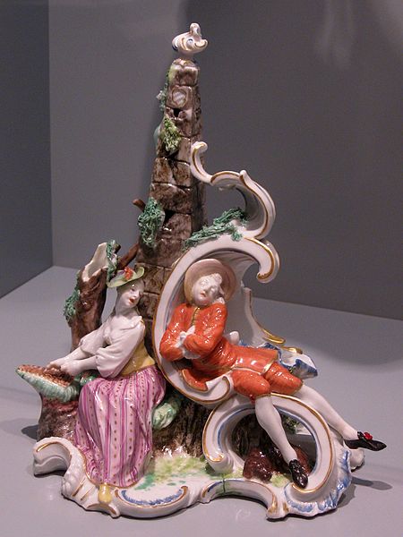 5.1 Pair of lovers group of Nymphenburg porcelain, Franz Anton Bustelli