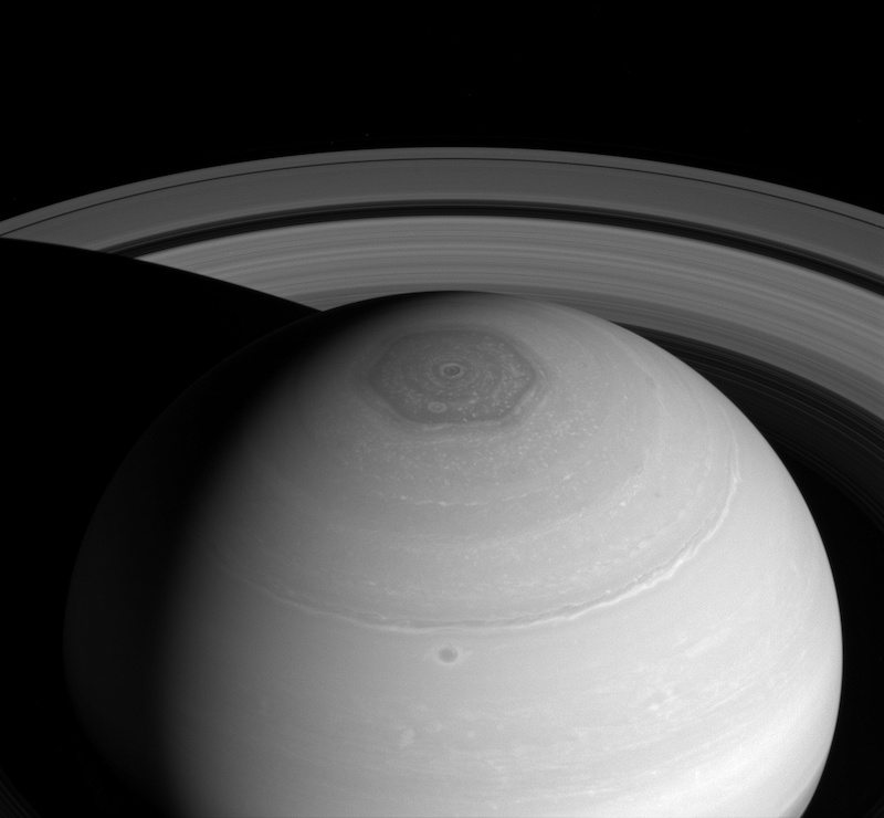 North polar hexagon and vortex as well as rings (2 April 2014)
