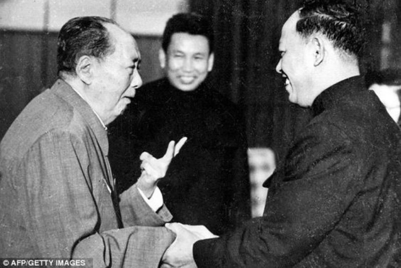 Mao Zedong, Pol Pot and Ieng Sary (member of the Central Committee of the Communist Party of Kampuchea led by Pol Pot). Credit: Getty Images