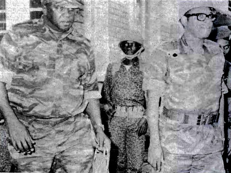 Idi Amin visits the Zairian dictator Mobutu during the Shaba I conflict in 1977. Credit: http://usacac.army.mil/cac2/cgsc/carl/download/csipubs/odomshaba2.pdf