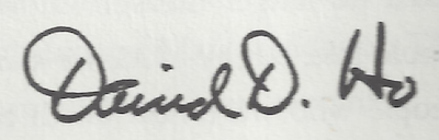 Signature of Dr. David Ho, AIDS researcher