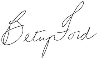 Signature of former First Lady Betty Ford