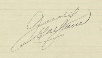 Signature of actress Judy Garland