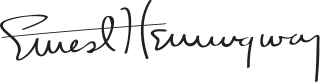 Signature of author Ernest Hemingway