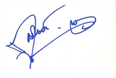 Signature of actress Margaux Hemingway (granddaughter of Ernest)
